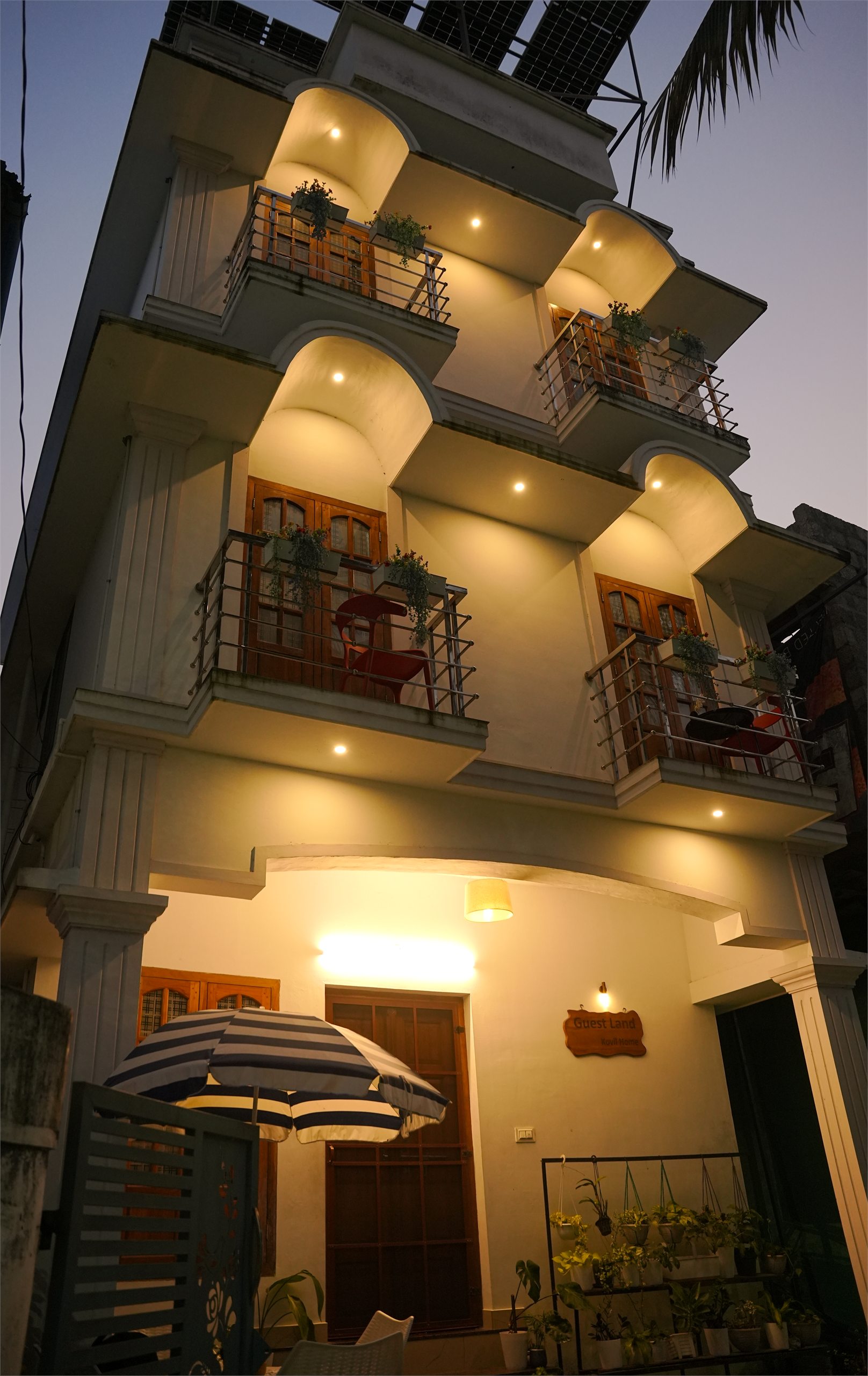 Guestland Homestay front view at night
